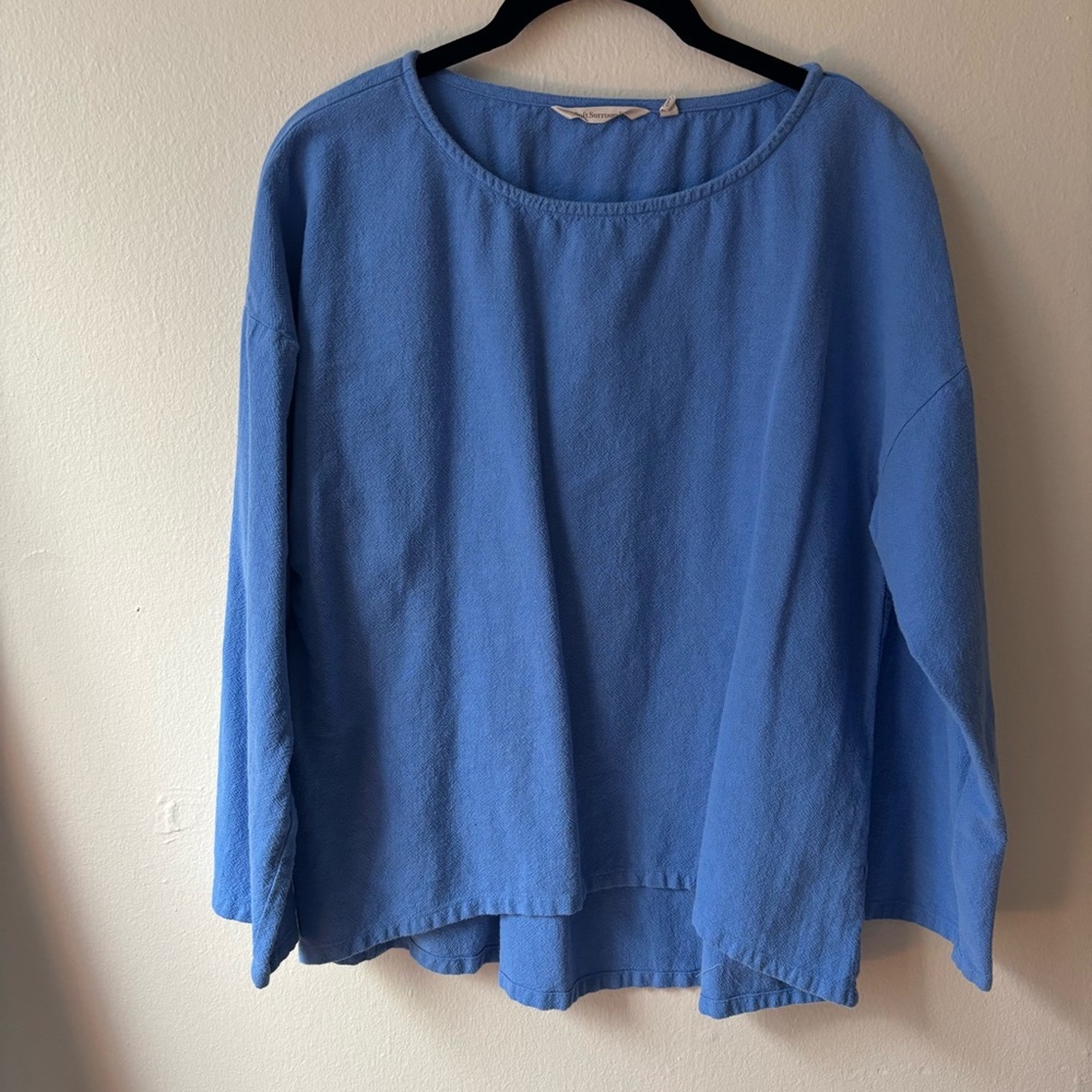 Light Blue Women's Long Sleeve Scoop Neck Top